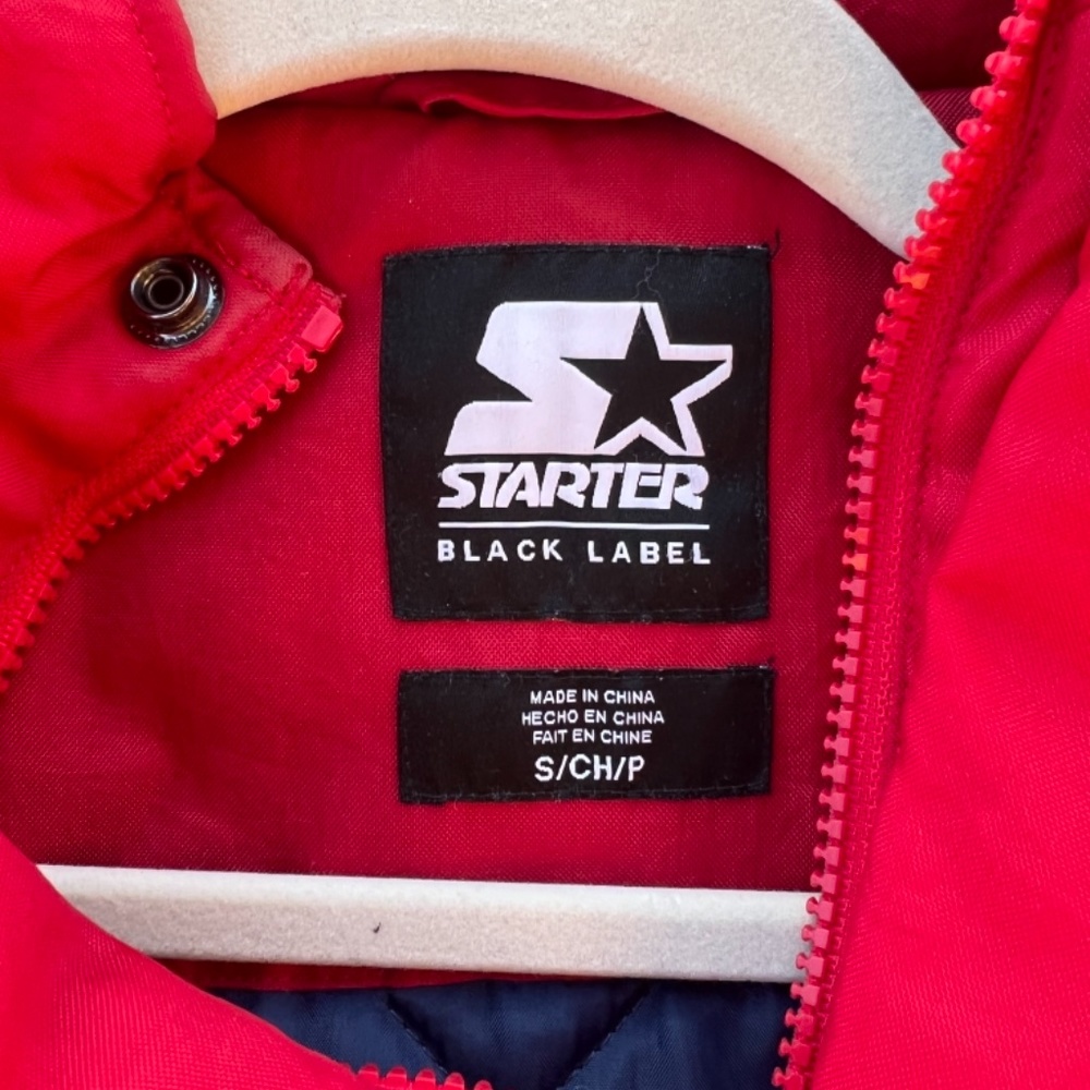 Red Starter Bomber Jacket- Size S - image 3